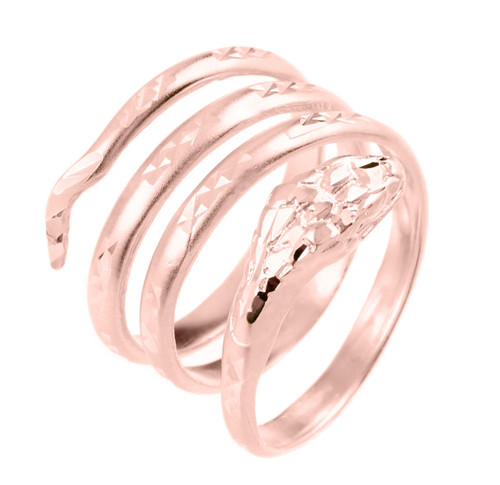 Rose Gold Snake Coiled Ring