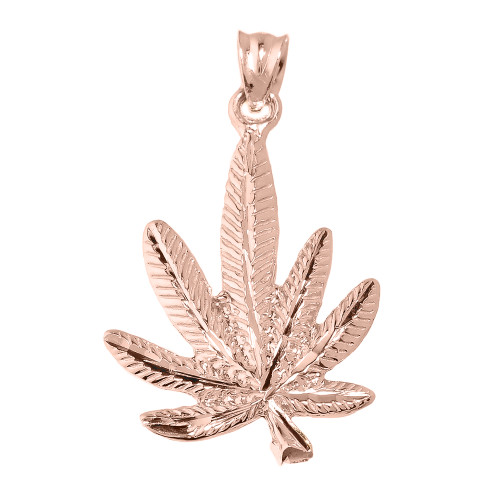 Rose Gold Marijuana Charm Pendant