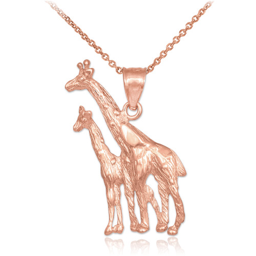 Rose Gold Giraffe Pendant Necklace