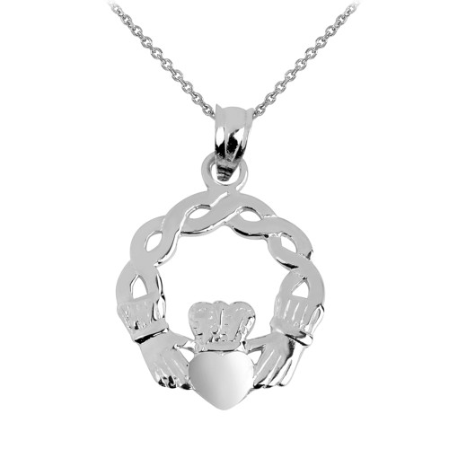 Classic Silver Claddagh Pendant Necklace