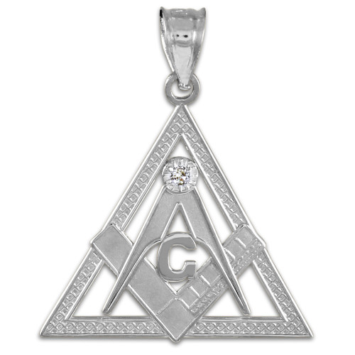 White Gold Triangle Freemason Diamond 