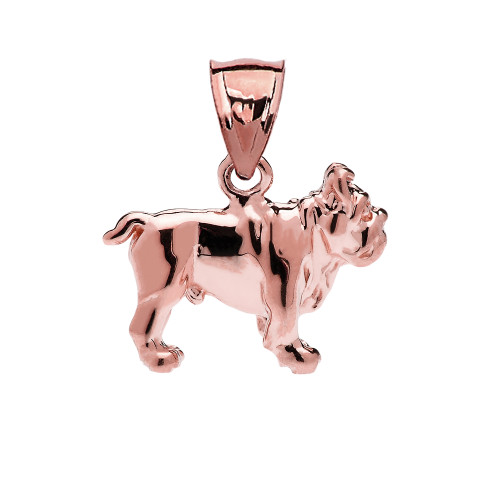 Bulldog Pendant Necklace in Rose Gold