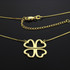 14K Yellow Gold Four Leaf heart Clover Lucky Charm Necklace