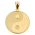 Yellow Gold Chinese Yin & Yang Tai Chi Taoist Symbol Charm Pendant