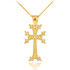 Gold Armenian Cross Religious Pendant Necklace (Available in Yellow Gold / Rose Gold / White Gold)