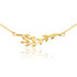 14K Polished Gold Olive Branch Necklace