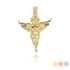 Yellow Gold Diamond Cut Angel Pendant