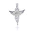 White Gold Diamond Cut Angel Pendant