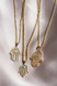 Yellow Gold Hamsa Hand With Hamsa Hand With Turquoise Evil Eye Pendant Necklace