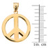 Gold Boho Peace Sign Pendant Necklace (Available in Yellow/Rose/White Gold)