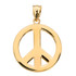 Gold Boho Peace Sign Pendant Necklace (Available in Yellow/Rose/White Gold)