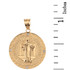 Solid Gold Saint Benito Engravable Diamond Medallion Pendant Necklace  1.03" ( 26 mm)(Available in Yellow/Rose/White/Two Tone Gold)