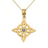 Diamond Wiccan Witches' Pagan Magic Knot Pendant Necklace