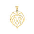 Lion Head Cut Out Pendant Necklace in Gold (Yellow/Rose/White)