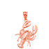 Gold Sea Life Lobster Pendant Necklace (Available in Yellow/Rose/White Gold)