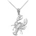 Gold Sea Life Lobster Pendant Necklace (Available in Yellow/Rose/White Gold)