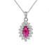 Genuine Ruby Marquise-Shaped Fancy Pendant Necklace in Gold (Available In Yellow/Rose/White Gold)