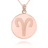12 Astrological Gold Personalized Zodiac Sign Pendant Necklace  (Available in Yellow/Rose/White Gold)