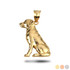 Yellow Gold Labrador Retriever Sitting Pet Dog Pendant