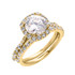 Beautiful Engagement Ring - Dainty 3 Carat Halo CZ Ring Set in Yellow Gold