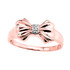 Rose Diamond Ribbon Bow Dainty Ring