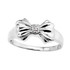 White Diamond Ribbon Bow Dainty Ring