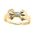 Yellow Diamond Ribbon Bow Dainty Ring