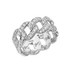 Unisex White Gold Cuban Link Chain Design Diamond Eternity Band