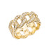 Unisex Gold Cuban Link Chain Design Diamond Eternity Band