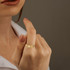 Gold Openwork Heart Love Ring on female model