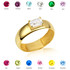 Yellow Gold Birthstone Radiant Cut 5 mm Band Ring
