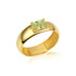 Yellow Gold Peridot Birthstone Radiant Cut 5 mm Band Ring
