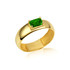 Yellow Gold Blue Birthstone Radiant Cut 5 mm Band Ring
