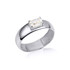 White Gold Zirconia Birthstone Radiant Cut 5 mm Band Ring