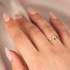 Gold Solid Heart Love Ring on female model