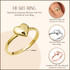 Gold Solid Heart Love Ring with measurements