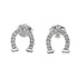 14K Gold Horse Shoe Good Luck Diamond Stud Earrings(Available in Yellow/White Gold)