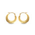 14K Yellow Gold Large Croissant Twisted Reversible Hoop Earrings