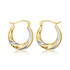 14K Two Tone Gold Beaded Hoop Earrings