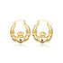 14K Yellow Gold Irish Celtic Claddagh Heart Crown Hoop Earrings