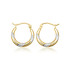 14K Two Tone Gold Striped Hoop Earrings