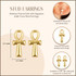 Yellow Gold Egyptian Ankh Cross Stud Earrings with measurements