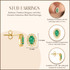 Gold Genuine Gemstone Halo Stud Earrings (Available in Yellow/Rose/White Gold)