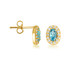 Gold Genuine Gemstone Halo Stud Earrings (Available in Yellow/Rose/White Gold)