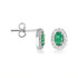 Gold Genuine Gemstone Halo Stud Earrings (Available in Yellow/Rose/White Gold)