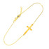 Yellow Gold Religious Sideways Cross Bracelet