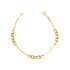 14K Yellow Gold Circle Chain Link Love Knot Bracelet 7"