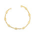 14K Yellow Gold Tube Link Cut Bracelet 7"