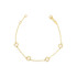 14K Yellow Gold 4 Leaf Clover Lucky Charm Bracelet 7"