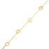 14K Yellow Gold 4 Leaf Clover Lucky Charm Bracelet 7"